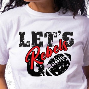 Let&#39;s Go Rebels Svg, Football Svg, Grunge Svg