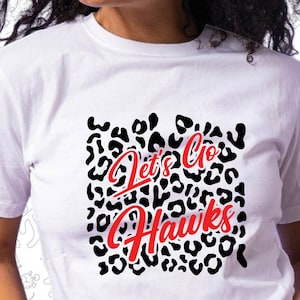 Let&#39;s Go Hawks Svg, Leopard Print Svg, Mascot Svg