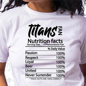 Titans Nutrition Facts Svg, TitansSvg, Sports Fan Svg, Titans Fan Svg, Cut for Cricut and Silhoutte