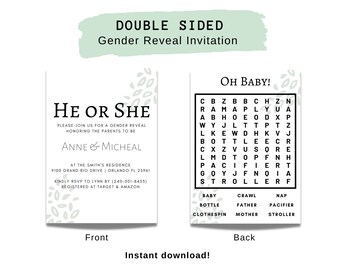 Custom Gender Reveal Crossword Puzzle - Etsy