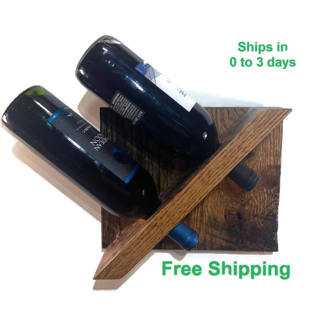 Oak Reclaimed Wood Wine Rackwall Mounted Wine Rackrustic Etsy