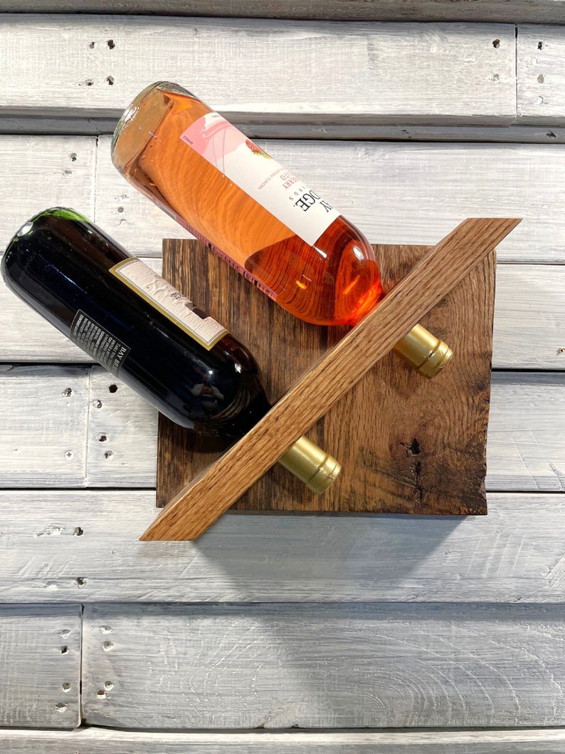 Zig Zag Wall Mounted Wine Rack Rustic Oak Etsy