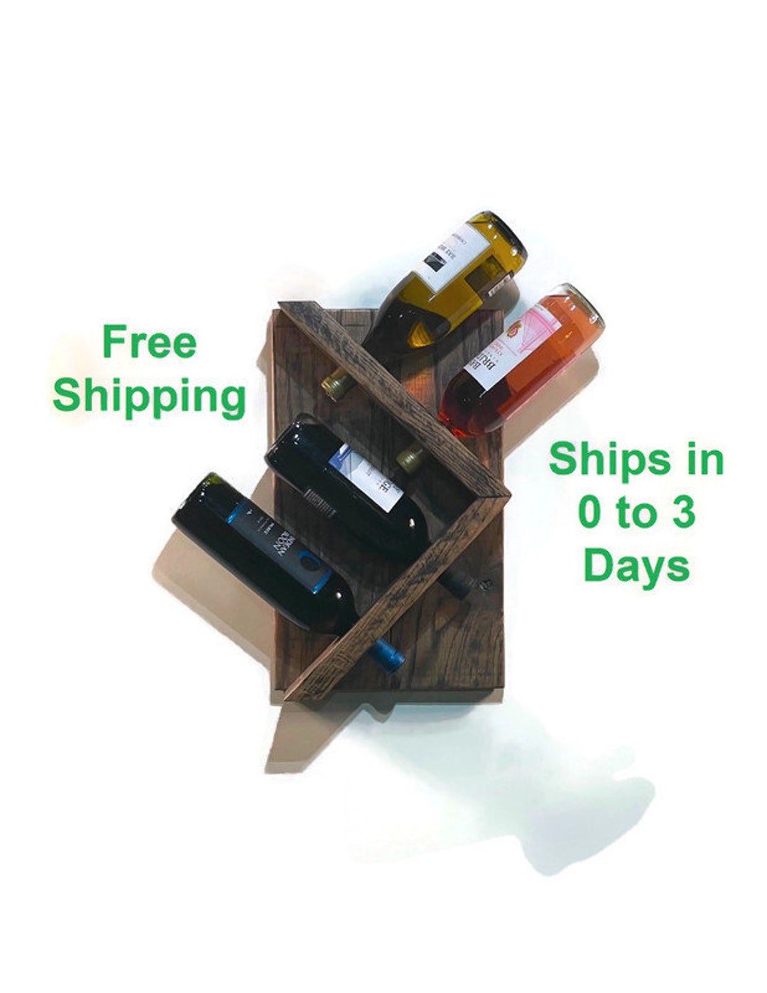 Zig Zag Wine Rackwall Mounted Wine Rackrustic Vintage Wine Etsy