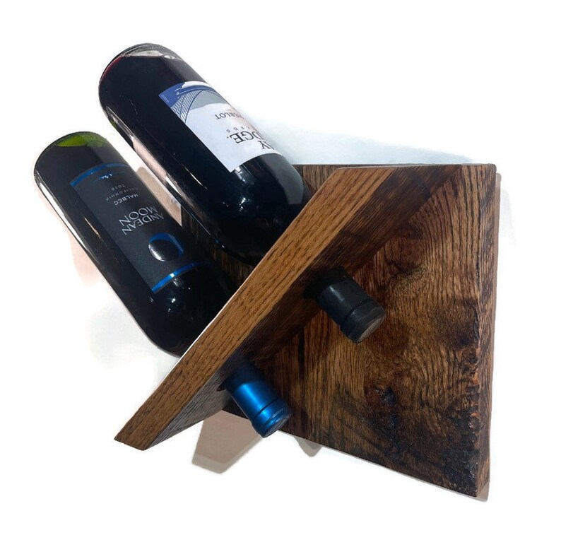 Oak Reclaimed Wood Wine Rackwall Mounted Wine Rackrustic Etsy