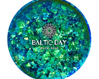 Baltic Day - Color Shifting | Super Chameleon Flakes - DARK GREEN | BLUE -  Color Change Multi Chrome Metallic Foil Art Pigment