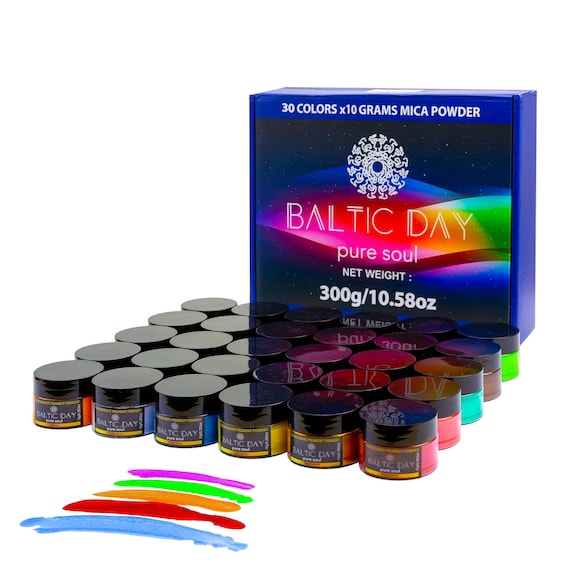 Baltic Day Mica Powder 30 Color Jars 10g Pigment Powder Resin