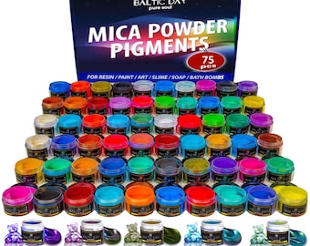 BALTIC DAY - Mica Powder, 75 Colors - 5 Chameleon Mica Powder for Epoxy Resin - Colorshift Mica - Resin Colorant for Lip Gloss, Soap Making