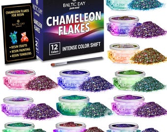 BALTIC DAY - Chameleon Flakes - Chameleon Flakes for Resin - Intense Color Shift Mica Pigment Powder for Resin Molds, Tumblers - Multichrome