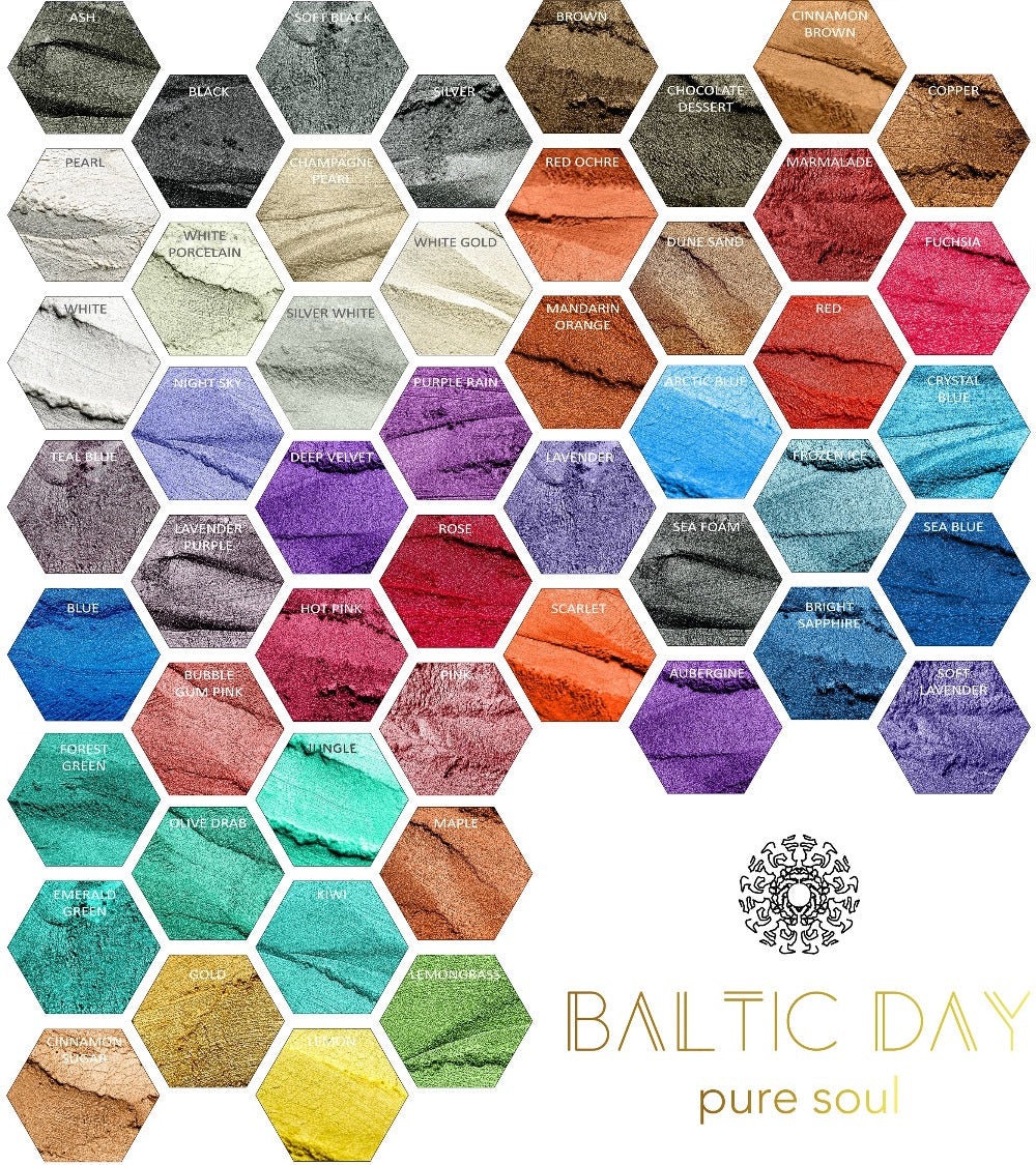 Baltic Day Epoxy Resin Color Pigment Mica Powder 50 Color Pigment Powders  Set for Soap Making, Candle, Slime, Bath Bombs, Polymer Clay 