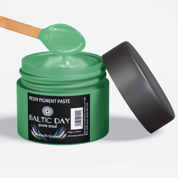 Baltic Day - Highly Pigmented Resin Pigment Paste "French Green" (2 oz Paste/Jar) - Epoxy Resin Color Pigment - Mica Powder Dye for Resin