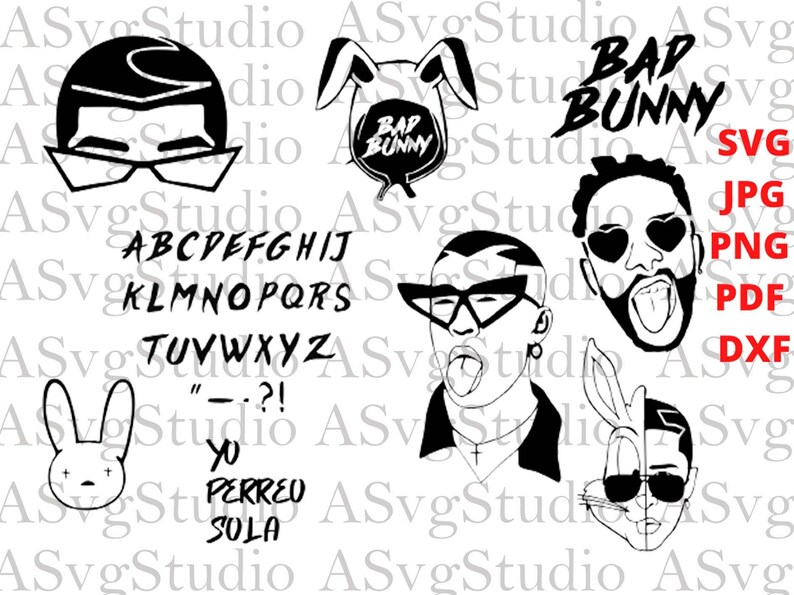 Bad Bunny SVG Bad Bunny Logo Svg Bad Bunny Bundle Svg El Etsy Canada