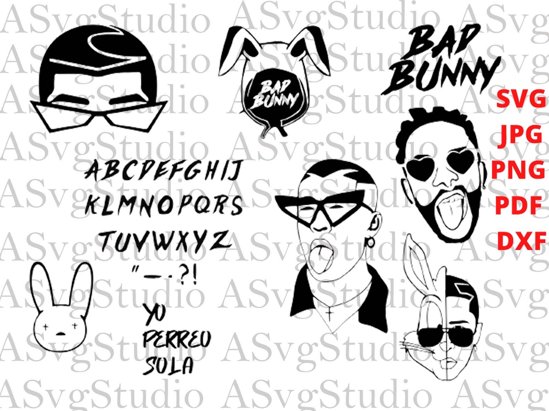 Bad Bunny SVG Bad Bunny Logo Svg Bad Bunny Bundle Svg El Etsy Canada