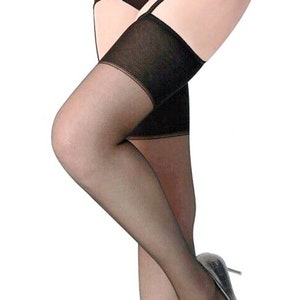 2 pairs of original US suspender stockings seamless in original packaging - produced in the 70s Burlesque nylon stocking for garter belt