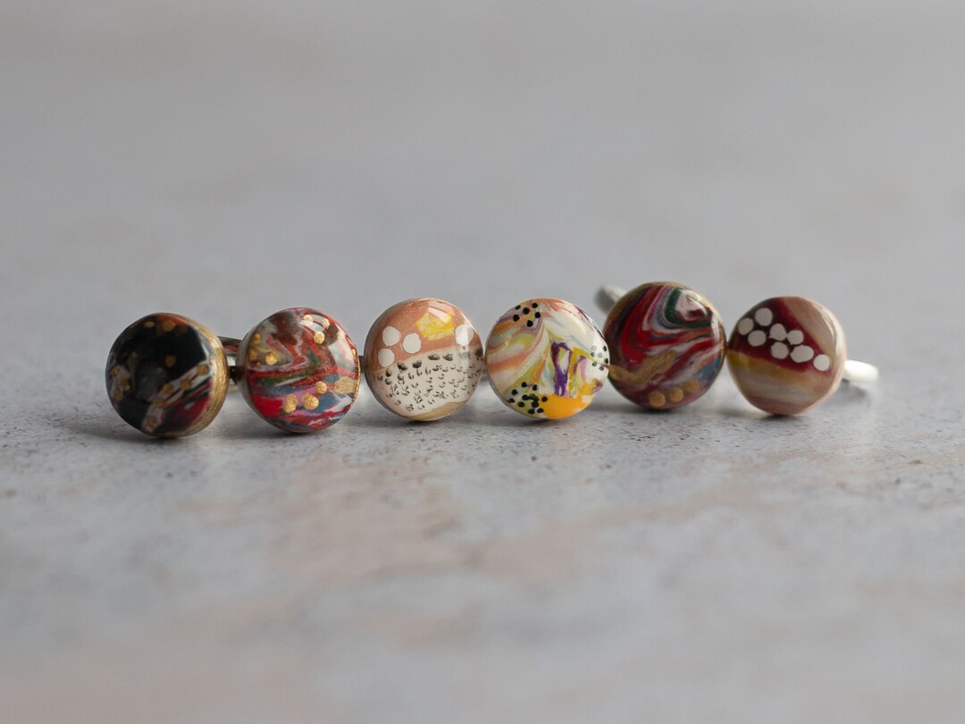 Clay Rings Grey Original Polymer Clay Rings Adjustable Rings for Women - Etsy