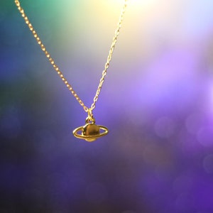 Unique Gold Adjustable Planet Necklace