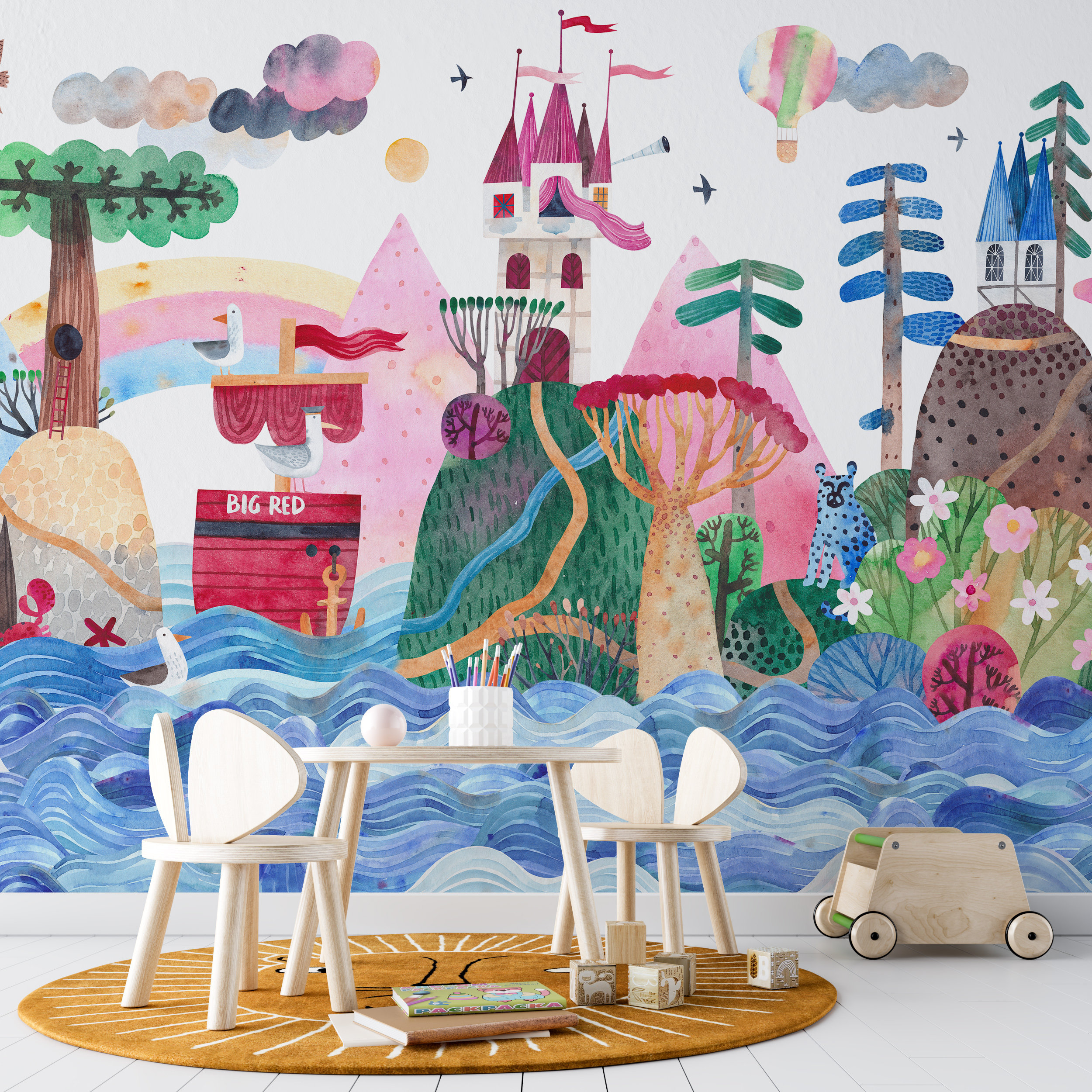 SAMPLE WALLPAPER Mural Peel & Stick Kids Nursery Playroom Décor ...