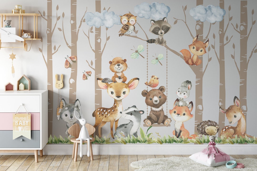Woodland Removable Wall Decals | PREMIUM 6 Vinyl Trees 12 Peel and ...