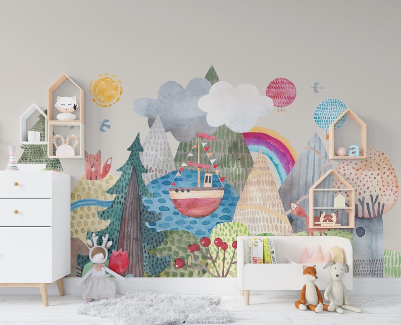 Wall Decal 1007 Mural Peel & Stick FABRIC or Transfer VINYL - Etsy