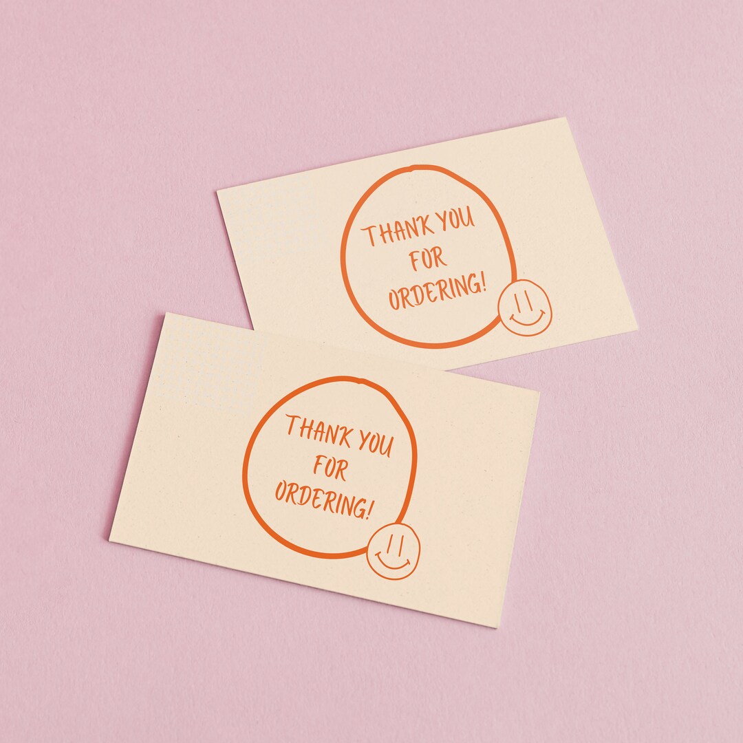 Smiley Face Thank You Cards, Thank You for Your Order Cards, Small