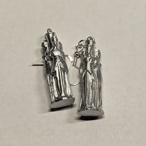 Hecate Statement Earrings: 3D Printed Lightweight PLA Charms, Hypoallergenic Stainless Steel Hooks, Hekate Triformis, Goddess of Witchcraft