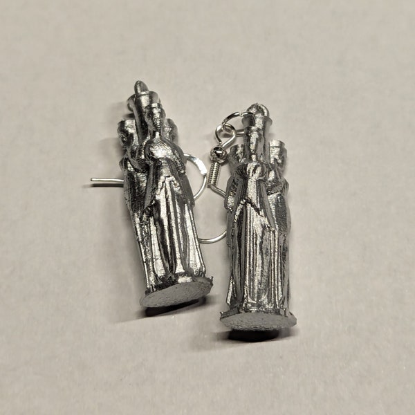 Hecate Earrings / Hekate Earrings / Hypoallergenic Silver Plated Stainless Steel Hooks 3D Printed PLA Charms / Hecate Jewelry Hecate Statue