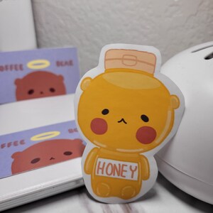 Honey Bear Matte Vinyl Sticker | Holographic Bear Sticker