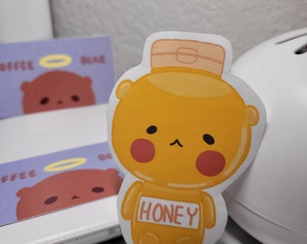 Honey Bear Matte Vinyl Sticker | Holographic Bear Sticker