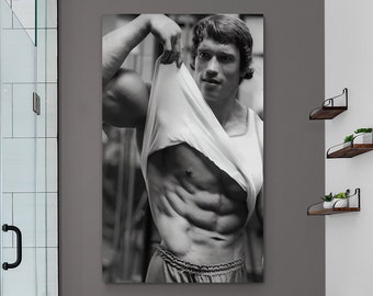 Arnold Schwarzenegger Gym Canvas, Motivational Workout Wall Art