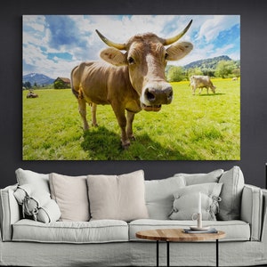 Highland Cattle Canvas, Animal Wall Art, Farmhouse Wall Art, Animal Canvas Art, Cattle Wall Art, Nature Wall Art, Scottish Highland Cattle