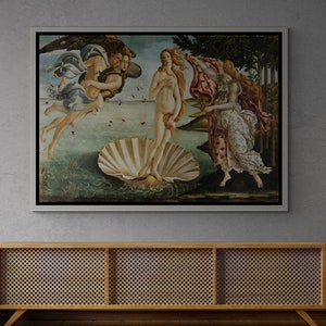 Sandro Botticelli Wall Art, The Birth of Venus Canvas, Woman Wall Art, Birth of Venus, Famous Canvas, Botticelli Canvas, Gold Framed Canvas