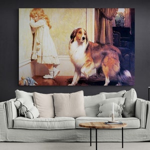 Charles Burton Barber Canvas, A Special Pleader Wall Art, Famous Wall Art, Large Canvas, Charles Burton Barber, Child and Dog Canvas
