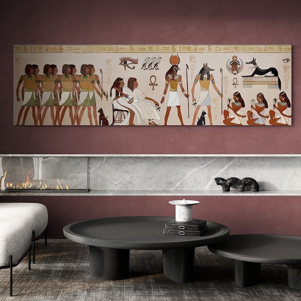 Ancient Egypt Wall Art, Egyptian Hieroglyphs Canvas Art, Ancient Ages Canvas Wall Art, Egyptian Symbols Canvas Print, Canvas Ready to Hang
