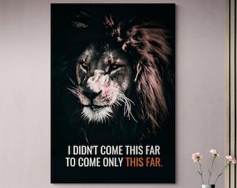 Wild Lion Success Canvas, Motivational Wall Art, Lion Success Quotes, Inspirational Quote Poster, Animal Print, Lion Hunt Wall Decor, Lion