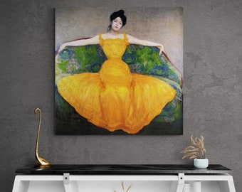Max Kurzweil Leinwand, Frau in Gelb Wandkunst, Berühmte Wandkunst, Große Leinwand, Max Kurzweil, Frau in Gelb, Frau Leinwand, Frau Kunst