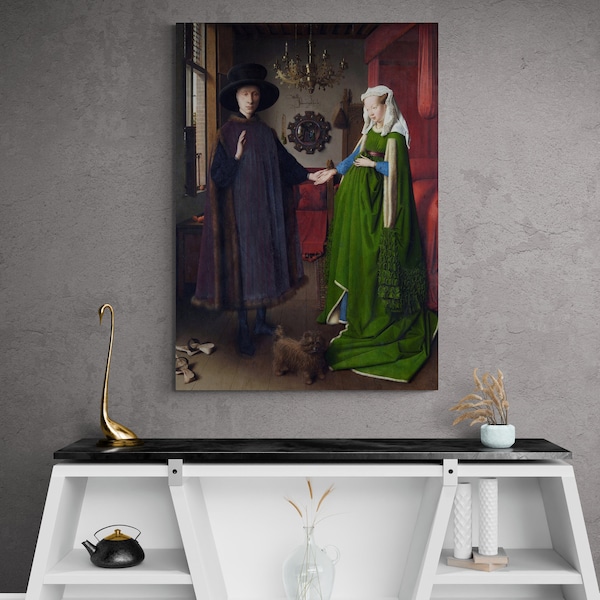 Jan Van Eyck Canvas, The Arnolfini Portrait Wall Art, Arnolfini Marriage, Famous Canvas, Large Wall Art, Jan Van Eyck, Portrait Wall Art