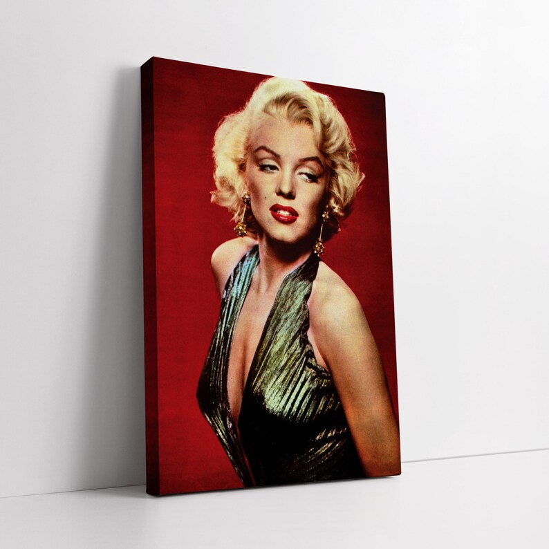 Marilyn Monroe Glamorous Wall Art – Vintage Hollywood Icon Portrait in ...