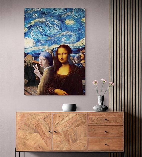 50 berühmteste Gemälde Skulpturen Aufkleber van Gogh Mona Lisa
