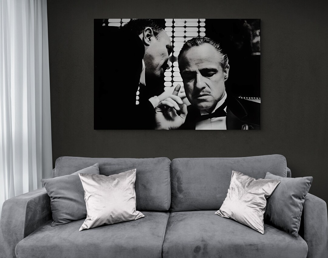 The Godfather Canvas, Godfather Wall Decor, Dark Effect Print, Legend