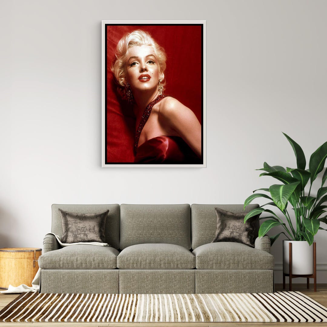Marilyn Monroe Red Dress Canvas Print – Vintage Hollywood Glamour Wall ...
