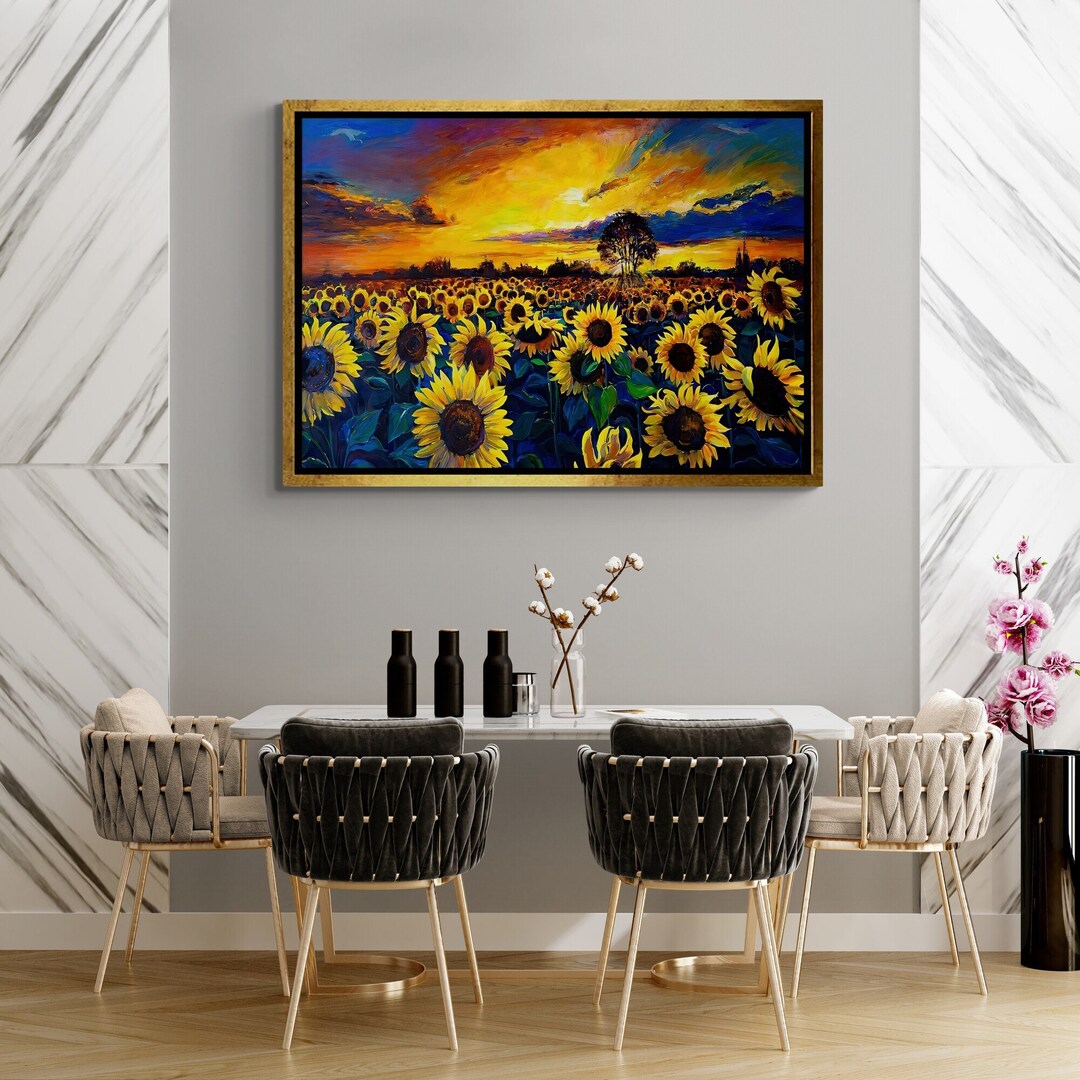 Melrose International Sunflower Field Canvas Wall Art 32