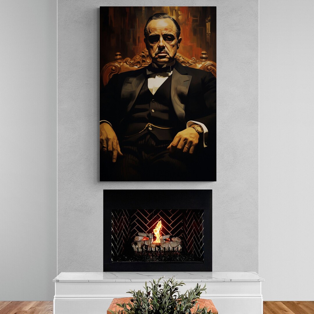 The Godfather Wall Art, Don Vito Corleone, Legend Artist Canvas, Retro