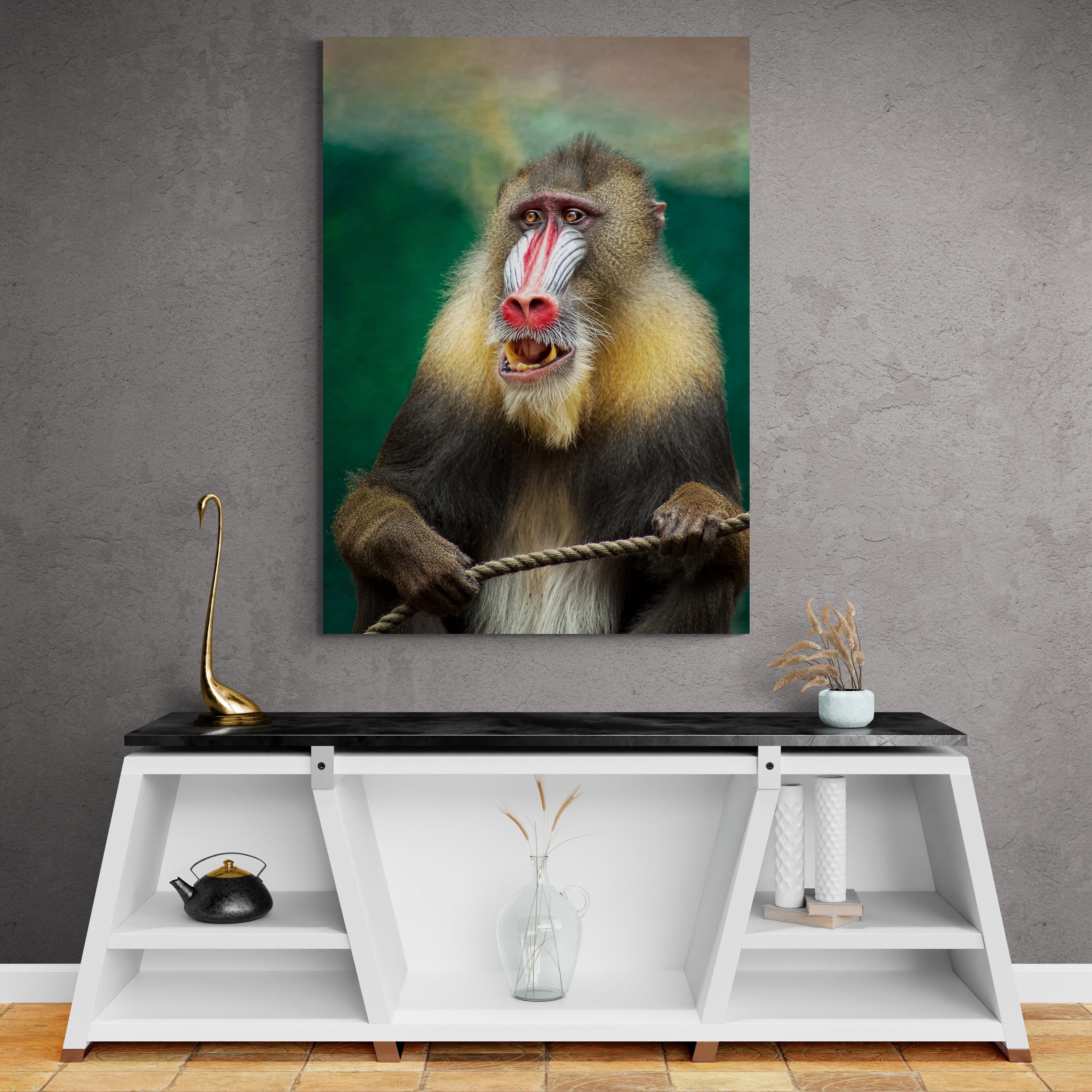 Mandrill Baboon Canvas Mandrill Wall Art Animal Canvas Etsy Denmark