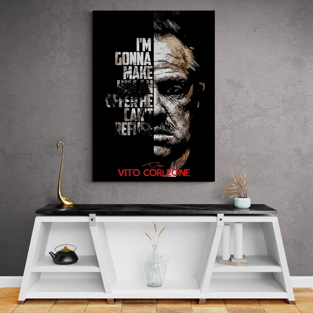 Buy The Godfather Canvas, Don Carleone Wall Art, Film Artist Poster, Legend  Artist Print, Italian Fİlm Artwork, Mafia Art, Old Film Wall Print Online 