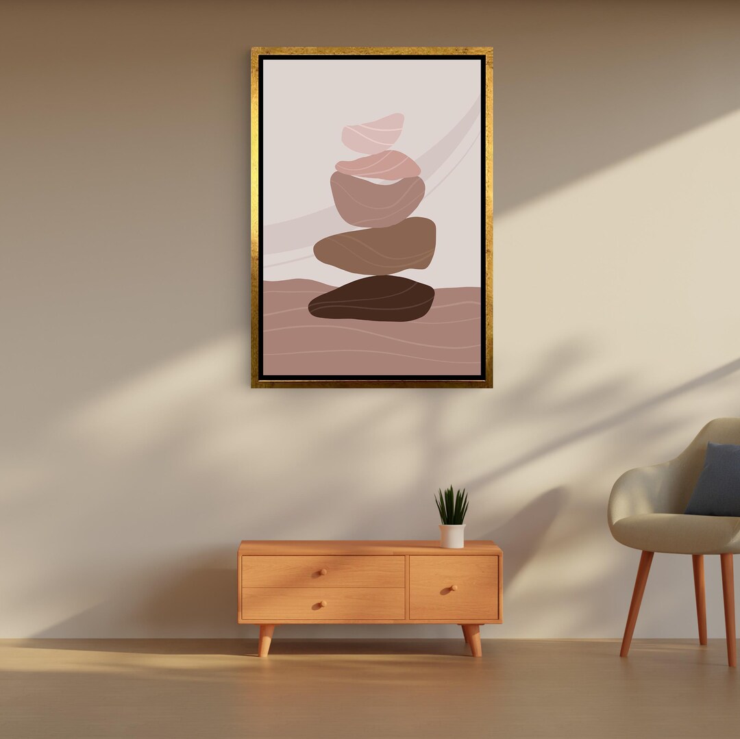 Zen Stone Stack Canvas Art – Minimalist Earth Tones, Yoga Decor - Etsy