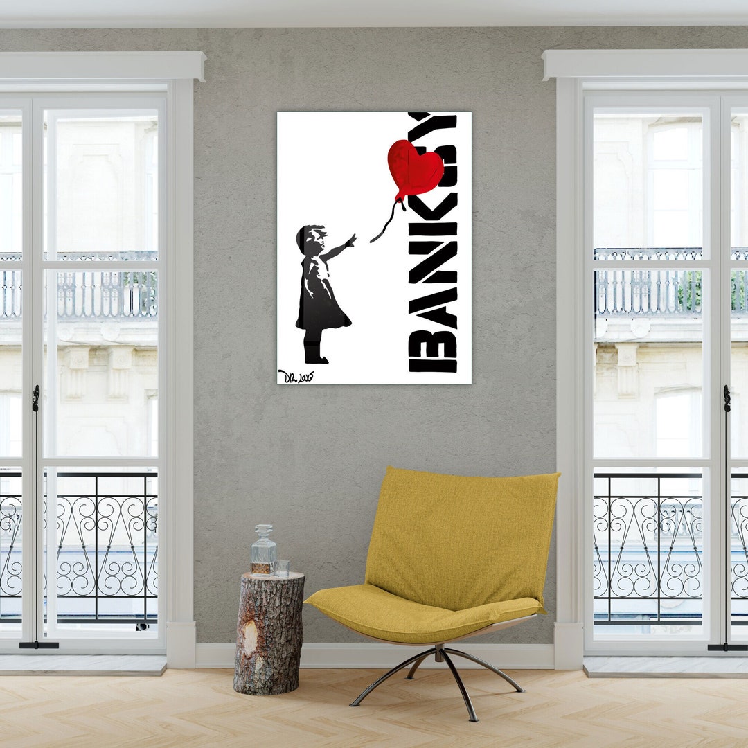 Glass Wall Art, BANKSY Logo Wall Art, Tempered Glass Wall Art, Wall