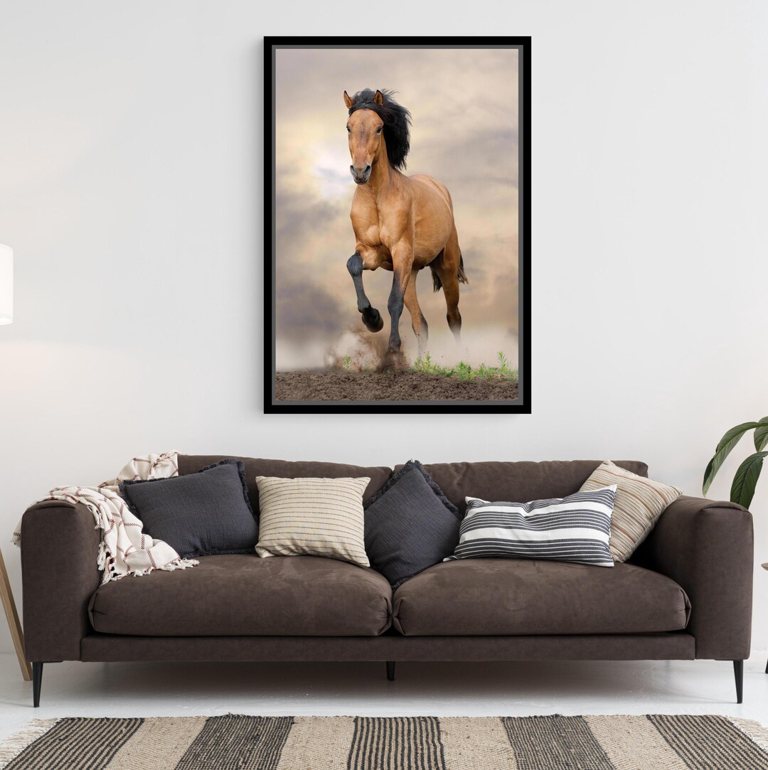 Galloping Horse Canvas Print | Dynamic Western Farmhouse Wall Art - Etsy