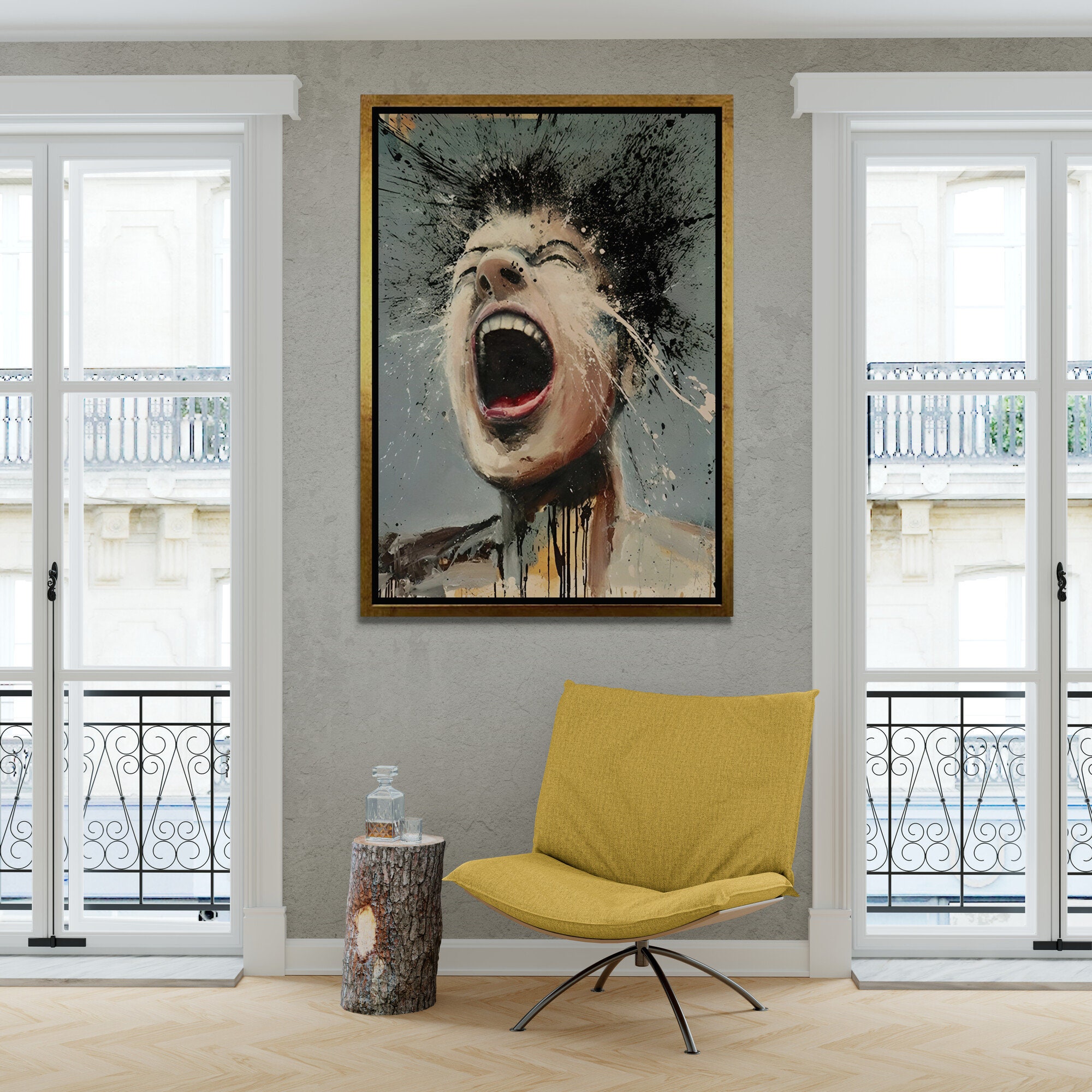 YINGSHI Stampa artistica da parete su tela con stampa artistica ad acquerello, stampa moderna per camera da letto, poster decorativo con cornice, stile 40 x 60 cm