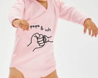 Baby bodysuit lange mouwen in verschillende kleuren/gepersonaliseerd cadeau Vaderdag/verjaardag/baby papa/nieuwe vader vaderdagcadeau/wrap bodysuit