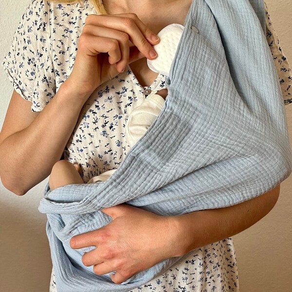 Nursing scarf hand-sewn/ Breastfeeding & pumping in public / Nursing cover organic cotton/ Togetherness mother and baby | Muslin Double Gauze