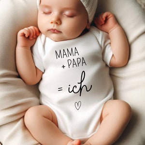 Schwangerschaft verkünden Babybody/ Mama Papa Baby Herz/ Baby Body Baby Outfit Babygift Schwanger Babygeschenk/ Geschenk zur Geburt